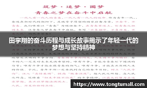 田宇翔的奋斗历程与成长故事揭示了年轻一代的梦想与坚持精神