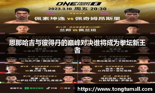 恩那哈吉与彼得丹的巅峰对决谁将成为拳坛新王者